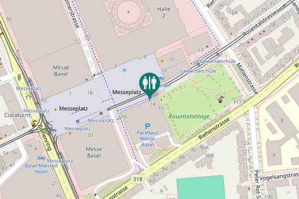 Map showing location of Messeplatz 14 Toilet