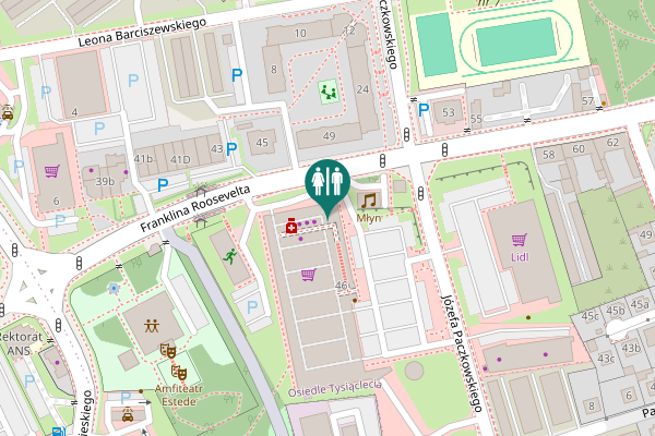 Map showing location of Franklina Roosevelta 49 Toilet