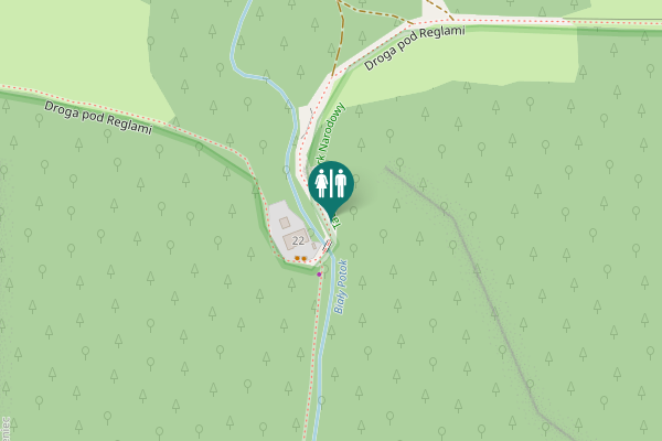 Map showing location of Droga pod Reglami Toilet