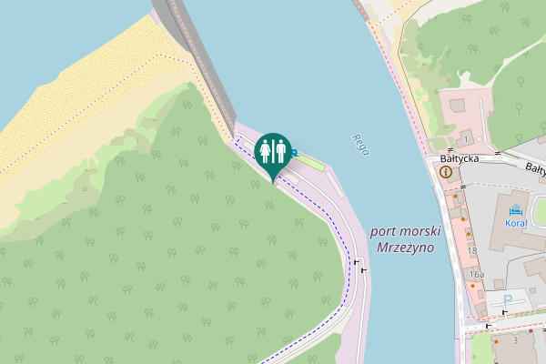 Map showing location of Bałtycka Toilet
