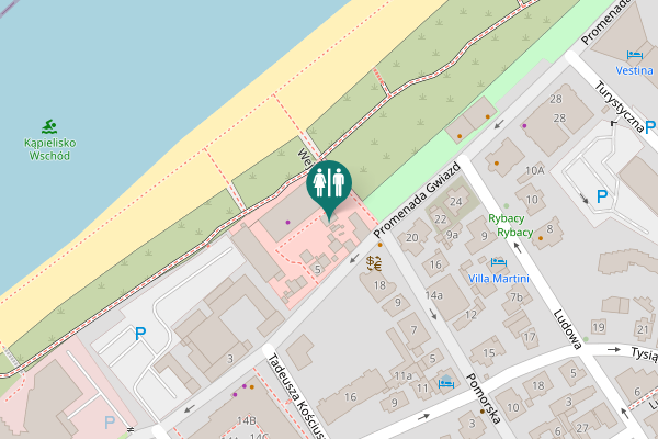 Map showing location of Wejście B Toilet