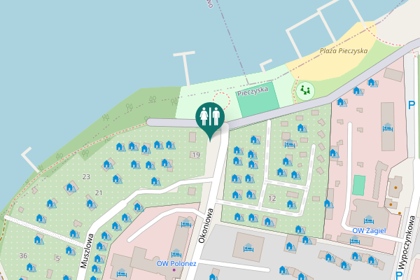 Map showing location of Koronowo Toilet
