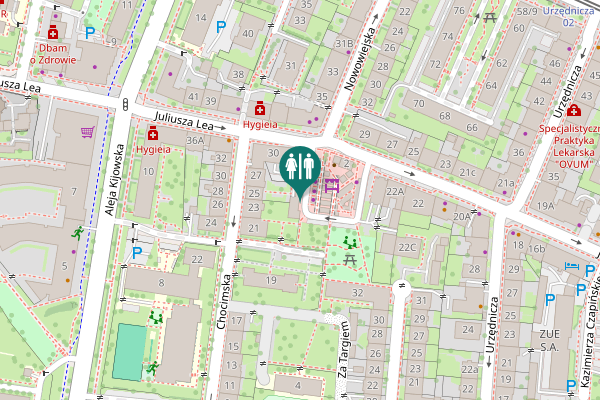 Map showing location of Plac Nowowiejski 3 Toilet