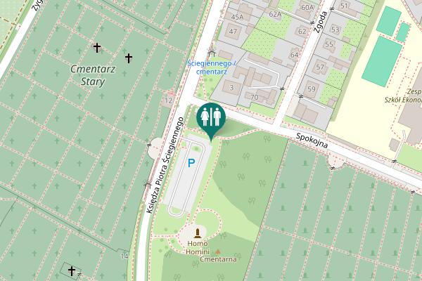 Map showing location of Spokojna 3 Toilet