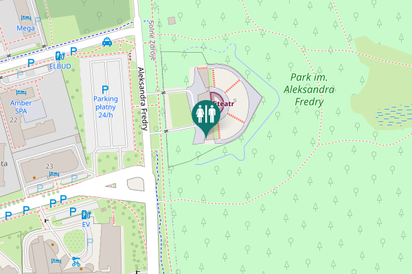 Map showing location of Aleksandra Fredry 18 Toilet