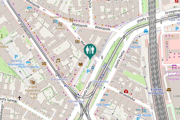 Map showing location of Józefa Dietla 84 Toilet