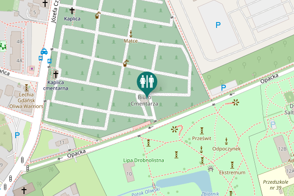 Map showing location of Opacka 8 Toilet