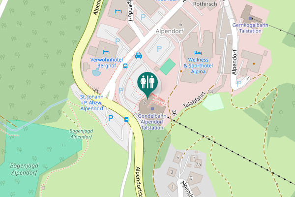 Map showing location of Alpendorf 2 Toilet