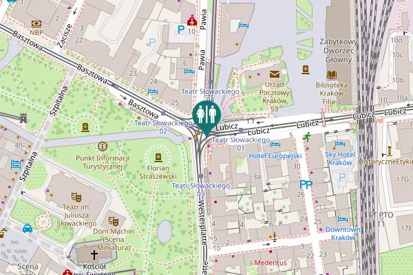 Map showing location of Lubicz 1 Toilet