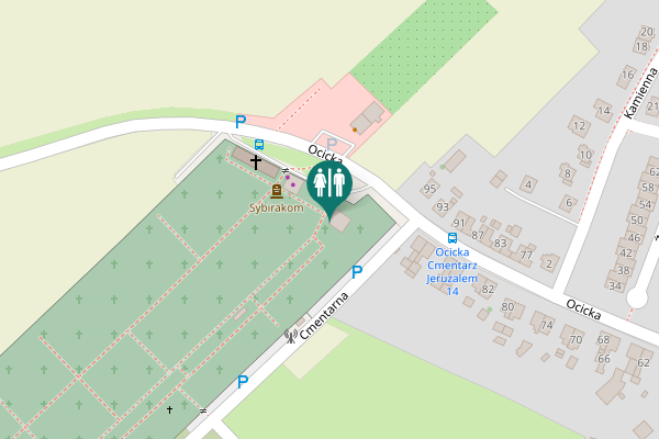 Map showing location of Ocicka 100 Toilet