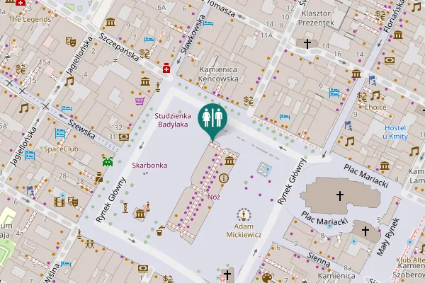 Map showing location of Main Market Square 1 Toilet