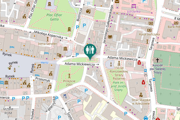 Map showing location of Adama Mickiewicza 21 Toilet