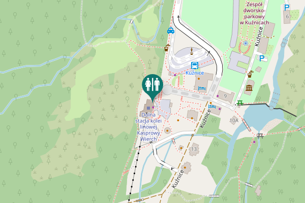 Map showing location of Kuźnice 14 Toilet
