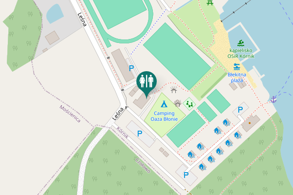 Map showing location of Leśna Toilet