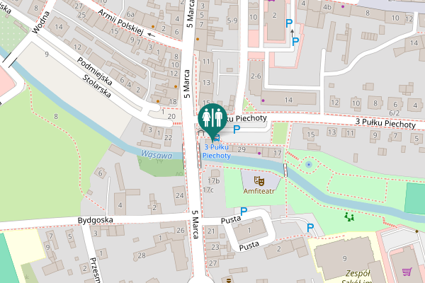 Map showing location of 3 Pułku Piechoty 33 Toilet