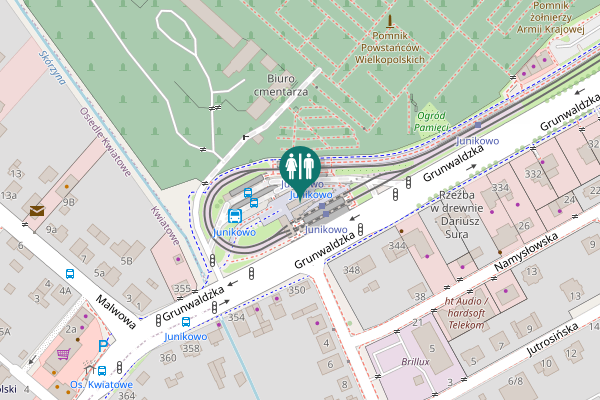 Map showing location of Grunwaldzka 347 Toilet