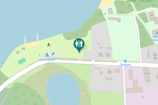 Map showing location of Cieszyno Toilet
