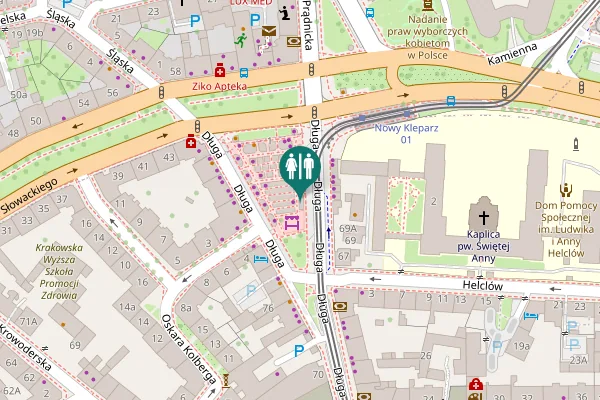 Map showing location of Długa 69D Toilet