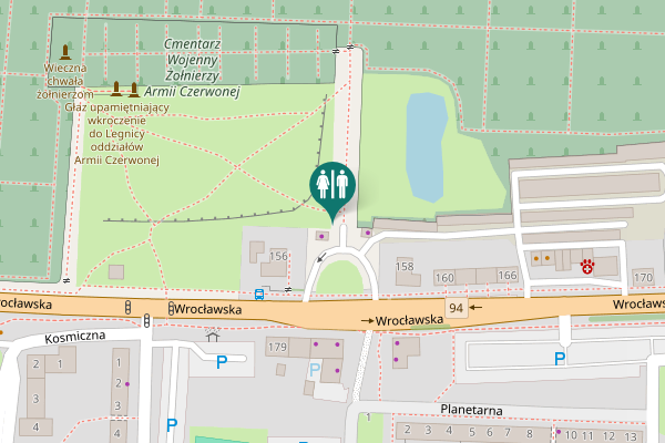Map showing location of Wrocławska 156 Toilet