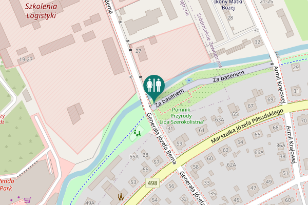 Map showing location of Za basenem Toilet