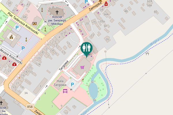 Map showing location of Toaleta płatna