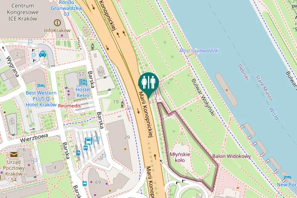 Map showing location of Marii Konopnickiej Toilet