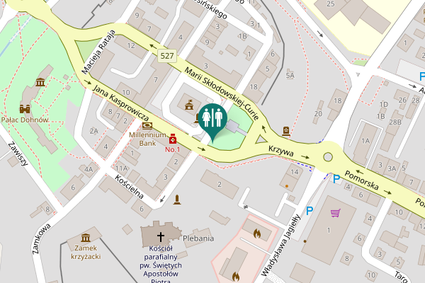 Map showing location of Plac Jana Pawła II Toilet