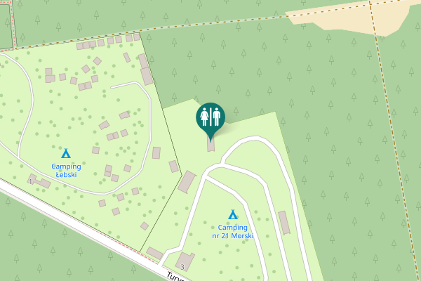 Map showing location of Turystyczna 3 Toilet