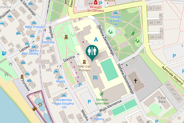 Map showing location of Szkolna 1 Toilet