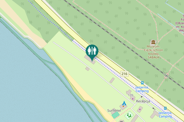 Map showing location of 216 139 Toilet