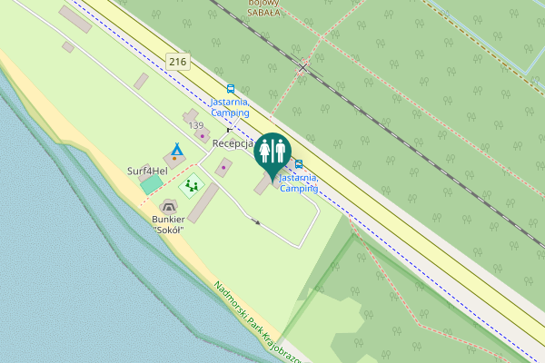Map showing location of 216 139 Toilet