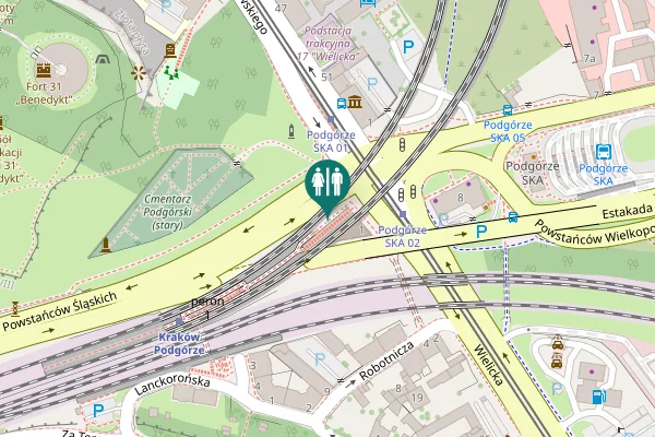 Map showing location of Aleja Powstańców Śląskich Toilet
