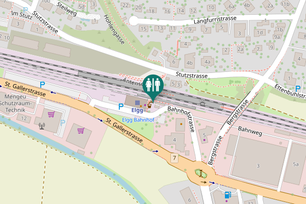Map showing location of Bahnhofstrasse 1 Toilet