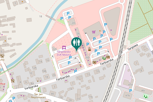 Map showing location of Mosina Toilet