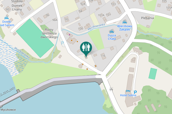 Map showing location of Myczkowce Toilet