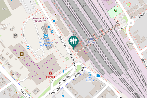 Map showing location of Pomorska 18 Toilet