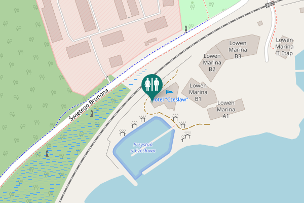 Map showing location of Świętego Brunona 6 Toilet