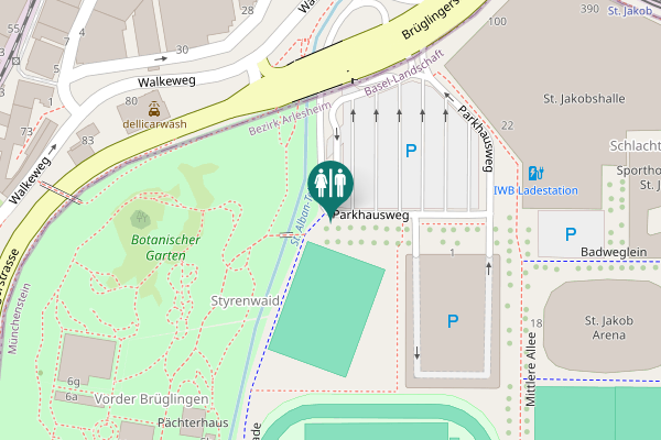 Map showing location of Parkhausweg 5 Toilet