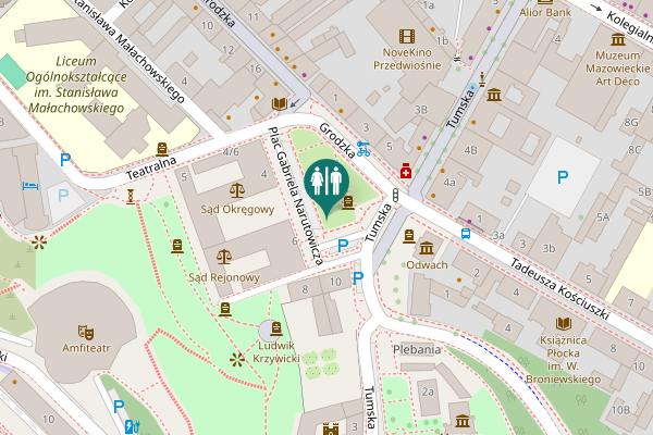 Map showing location of Plac Gabriela Narutowicza 6 Toilet