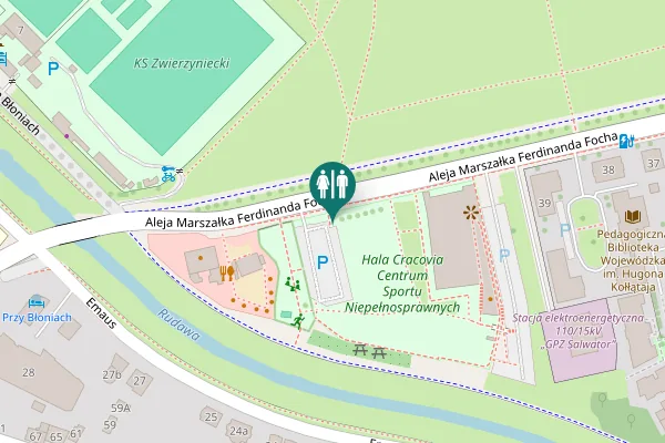 Map showing location of Aleja Marszałka Ferdinanda Focha Toilet