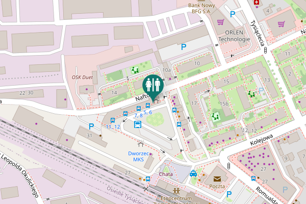 Map showing location of Naftowa 12 Toilet