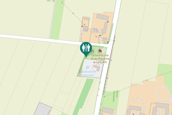 Map showing location of Leśce Toilet