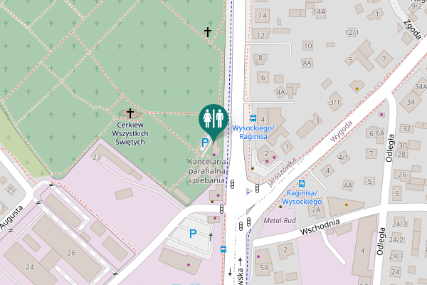Map showing location of Władysława Wysockiego 1 Toilet