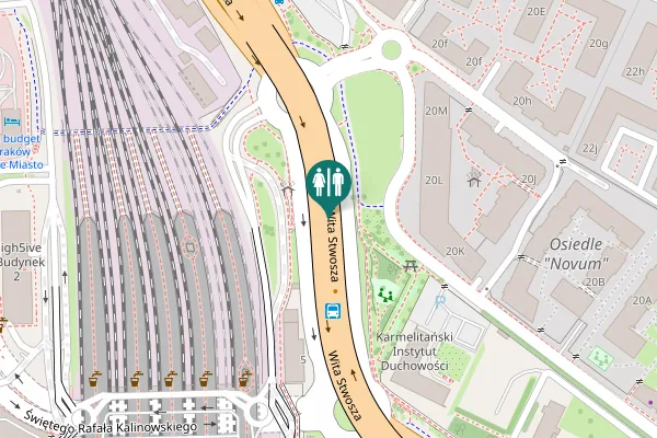 Map showing location of Wita Stwosza Toilet