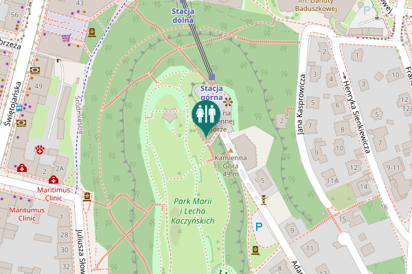 Map showing location of Adama Mickiewicza 3 Toilet