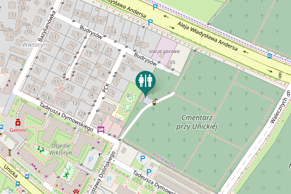 Map showing location of Tadeusza Dymowskiego 14 Toilet