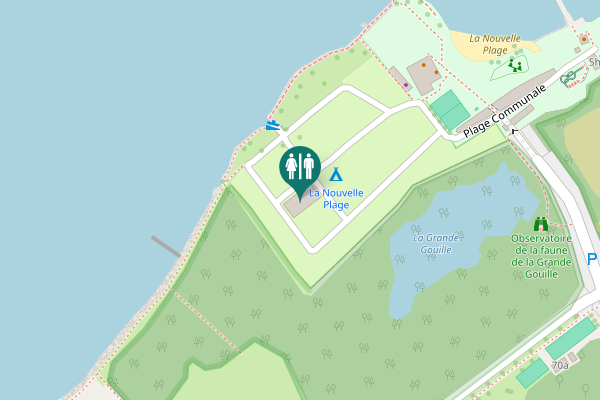 Map showing location of Plage Communale 4 Toilet