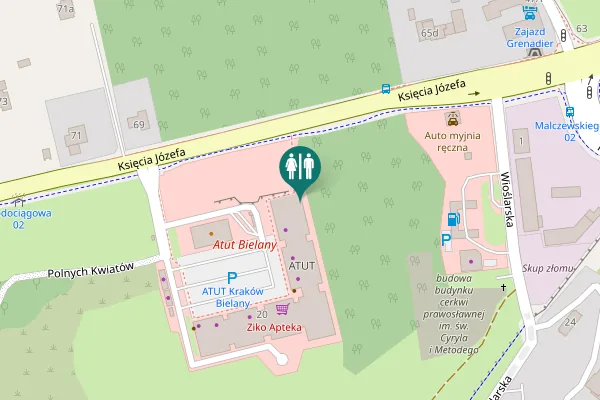 Map showing location of Księcia Józefa 20 Toilet