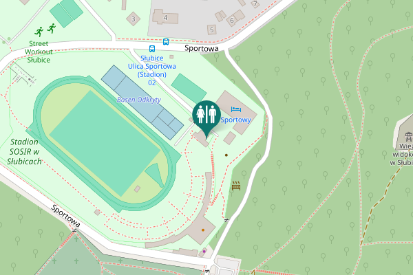Map showing location of Sportowa 1 Toilet