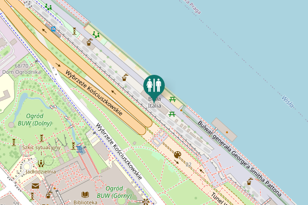 Map showing location of Warsaw Toilet